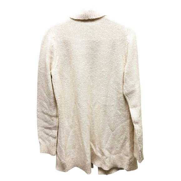 LL Bean Open Front Cable Cardigan Cotton Blend Size M - Picture 4 of 6